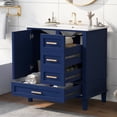 thumbnail image 1 of Harper & Bright Designs 30" Bathroom Vanity, Bathroom Cabinet with Sink Combo Set, Bathroom Storage Cabinet with Soft Closing Door and 3 Drawers, Blue, 1 of 15