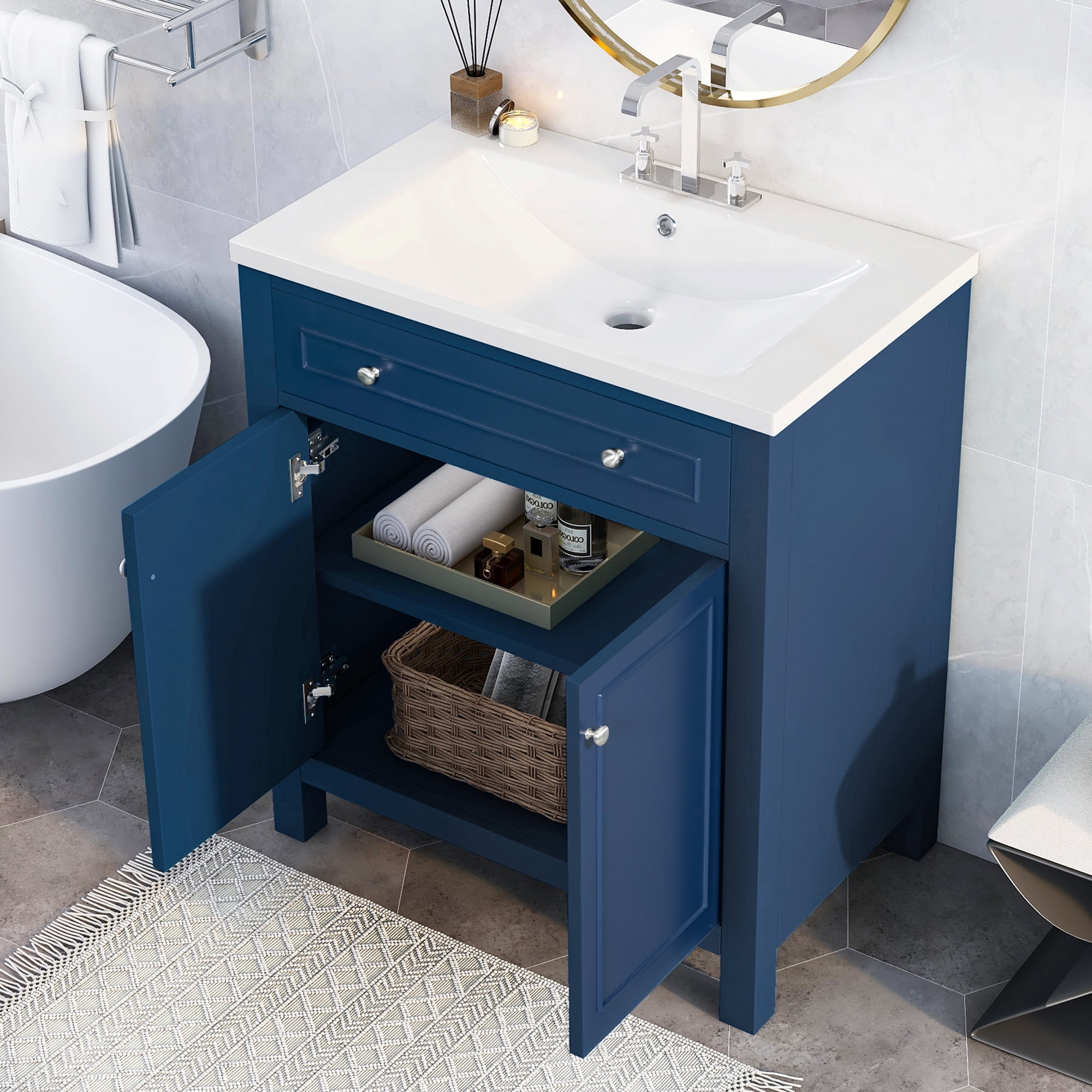 Churanty 30" Bathroom Vanity Cabinet with Sink Top, Bathroom Storage ...