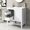Churanty White 30" Bathroom Vanity Sink Combo, Cabinet with Doors ...