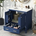 thumbnail image 1 of Harper & Bright Designs 30" Bathroom Vanity with Sink Combo, Bathroom Cabinet with Ceramic Top, Multifunctional Storage Doors and Drawer, Blue, 1 of 14