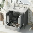 thumbnail image 1 of Harper & Bright Designs 30" Bathroom Vanity with Sink Combo, Bathroom Cabinet with Ceramic Top, Multifunctional Storage Doors and Drawer, Gray, 1 of 14