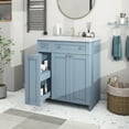 thumbnail image 1 of Harper & Bright Designs 30" Bathroom Vanity with Sink Combo Set, Combo Cabinet Undermount Sink with Storage Shelves, Blue, 1 of 12