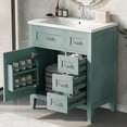thumbnail image 1 of Harper & Bright Designs 30'' Bathroom Vanity with Top Sink Set, Small Bathroom Vanity Cabinet with Ceramic Top and Drawers, Green, 1 of 14