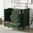 thumbnail image 1 of Harper & Bright Designs 30" Green Bathroom Vanity Cabinet with Sink Combo Set, Bathroom Storage Cabinet with a Soft Closing Door and 3 Drawers, Solid Wood Frame, 1 of 16