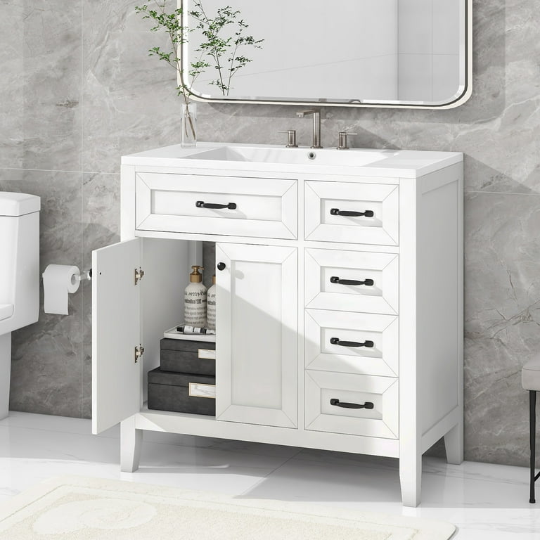 Churanty 36 Bathroom Cabinet Vanity with Sink Combo, White