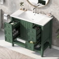 thumbnail image 1 of Harper & Bright Designs 36" Bathroom Vanity with Sink Combo, Bathroom Cabinet with Ceramic Top and 3 Storage Drawers, Green, 1 of 14