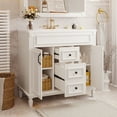 thumbnail image 1 of Harper & Bright Designs 36'' Bathroom Vanity with Top Sink, Modern Bathroom Storage Cabinet with 2 Soft Closing Doors and 2 Drawers, White, 1 of 14