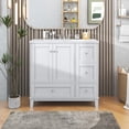 thumbnail image 1 of Churanty 36" Modern Bathroom Vanity with Sink and USB Charging, Bathroom Storage Vanity Cabinet with Two Doors and Three Drawers, White, 1 of 17