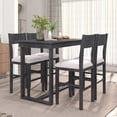thumbnail image 1 of Harper & Bright Designs 5 Piece Modern Pinewood Dining Table Set, Gray, 1 of 19