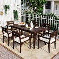 thumbnail image 1 of Churanty 7 Piece Garden Outdoor Dining Table Set, Dark Brown, 1 of 12