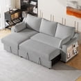 thumbnail image 1 of Harper & Bright Designs 90" L Shaped Convertible Sofa Bed with Chaise and Storages Racks, Pull Out Sleeper Corner Couch w/USB Ports for Dorm Apartment Office, Light grey, 1 of 19