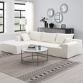thumbnail image 1 of Harper & Bright Designs Convertible Modular Sectional Sofa L Shaped Reversible Couch Chenille Sleeper Combination Sofa for Living Room, Cream(No Metal Frame, Foam + Pocket spring Fill), 1 of 21