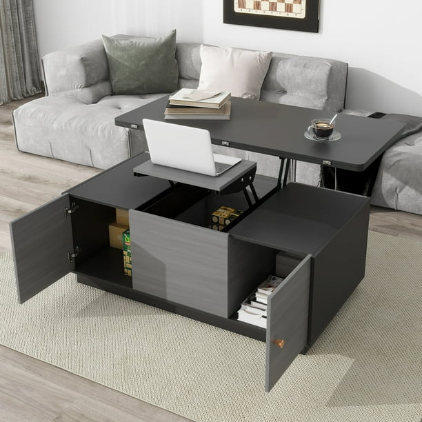 Churanty Extendable Coffee Table with Lift Top and Storage,Convertible
