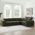 thumbnail image 1 of Harper & Bright Designs Foam Modular L-Shaped Sectional Sofa Set, 6 Seat Cloud Couch with Wrinkle-Resistant Chenille Fabric, Modular 2-Piece Free Combination Design, 129.5" Green, 1 of 2