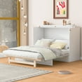 thumbnail image 1 of Harper & Bright Designs Full Murphy Bed Wall Bed with Storage Drawers, Wood Murphy Bed Chest, Foldable Platform Bed Full Size for Home Office Small Room, Pulley Structure Design, White, 1 of 16