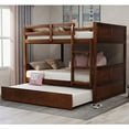 thumbnail image 1 of Harper & Bright Designs Full Over Full Bunk Bed with Twin Size Trundle, Walnut, 1 of 8
