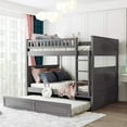 thumbnail image 1 of Harper & Bright Designs Full Over Full Bunk Bed with Twin Size Trundle for Bedroom, Brushed Gray, 1 of 12