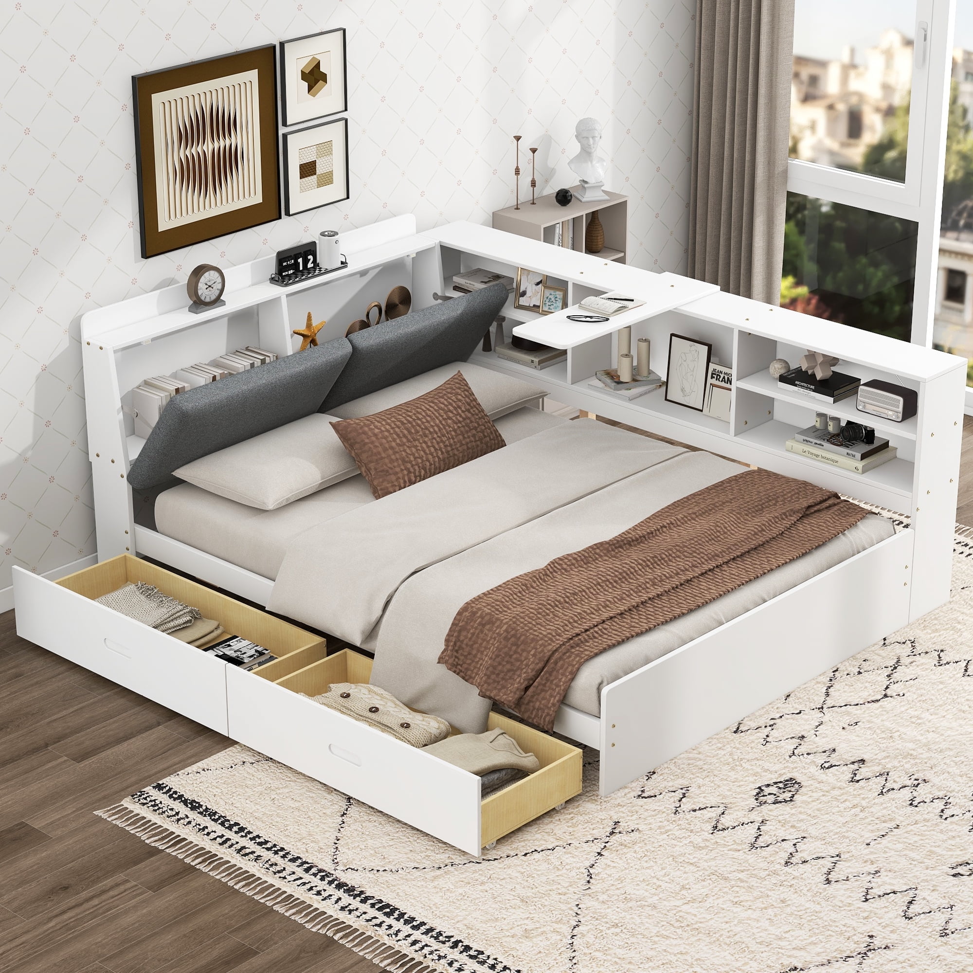 L Shaped Full Size Beds