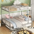 thumbnail image 1 of Harper & Bright Designs Full XL Over Queen Bunk Bed with Trundle, Metal Bunk Beds Can be Separated into Two Beds, Silver, 1 of 15
