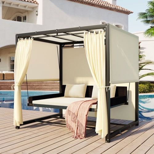 Gazebo porch 2024 swing bed
