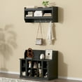 thumbnail image 1 of Harper & Bright Designs Hall Tree with Wall Mounted Coat Rack Cabinet, Modern Style Shoe Storage Bench with Shelves and 4 Hooks, Entryway Organizer for Hallway Mudroom Foyer, Black, 1 of 12