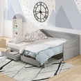 thumbnail image 1 of Harper & Bright Designs Extendable Twin-to-King Daybed with Trundle, Grey, 1 of 15