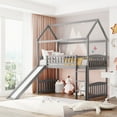 thumbnail image 1 of Harper & Bright Designs Wooden Loft Bed with Ladder, Slide and Roof, Gray, 1 of 14