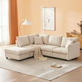 thumbnail image 1 of Harper & Bright Designs L-Shaped Sectional Sofa with Ottoman, Modern 5 Seater Cloud Couch Set, Chenille 6-Seat Sectional Sofa for Living Room, Beige, 1 of 17