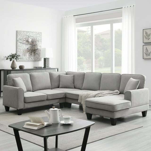 Churanty Large Sectional Sofa with Chaise, Recliner, U Shaped 7 Seat