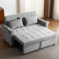 thumbnail image 1 of Harper & Bright Designs Loveseat with Pull Out Bed, Convertible Tufted Sleeper Sofa Bed with Adjustable Backrest, Chenille Pull-Out Bed with USB Charging Ports for Apartments Small Spaces, Grey, 1 of 20