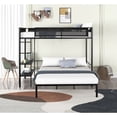 thumbnail image 1 of Harper & Bright Designs Metal Twin over Full Bunk Bed with Shelves & Grid Panel for Bedroom, 1 of 14