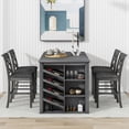 thumbnail image 1 of Churanty Modern 5 Count Adult Farmhouse Rubberwood Storage Dining Table with Chair Gray, 1 of 18