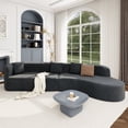 thumbnail image 1 of Harper & Bright Designs Modern Curved Floor Sofa Set, Modular Sectional Sponge Couch for Living Room, 2 PC Free Combination No Assembly Foam-Filled Sofa, Gray, 1 of 21