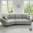 thumbnail image 1 of Harper & Bright Designs Modern Curved Sectional Sofa, Upholstered 3 Seater Couch with Two Pillows for Living Room Small Spaces Apartments, 111" Gray, 1 of 20