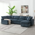 Churanty Modern Modular Cloud Sofa,Chenille Sectional Sofa with Ottoman