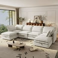 thumbnail image 1 of Harper & Bright Designs Modern Modular Corner Sofa Sectional with 2 Storage Ottomans, Free Combination L-Shaped Couch Set with Double-Layer Cushion for Living Room, Beige, 1 of 4