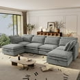 thumbnail image 1 of Harper & Bright Designs Modern Modular Corner Sofa Sectional with 2 Storage Ottomans, Free Combination L-Shaped Couch Set with Double-Layer Cushion for Living Room, Grey, 1 of 18