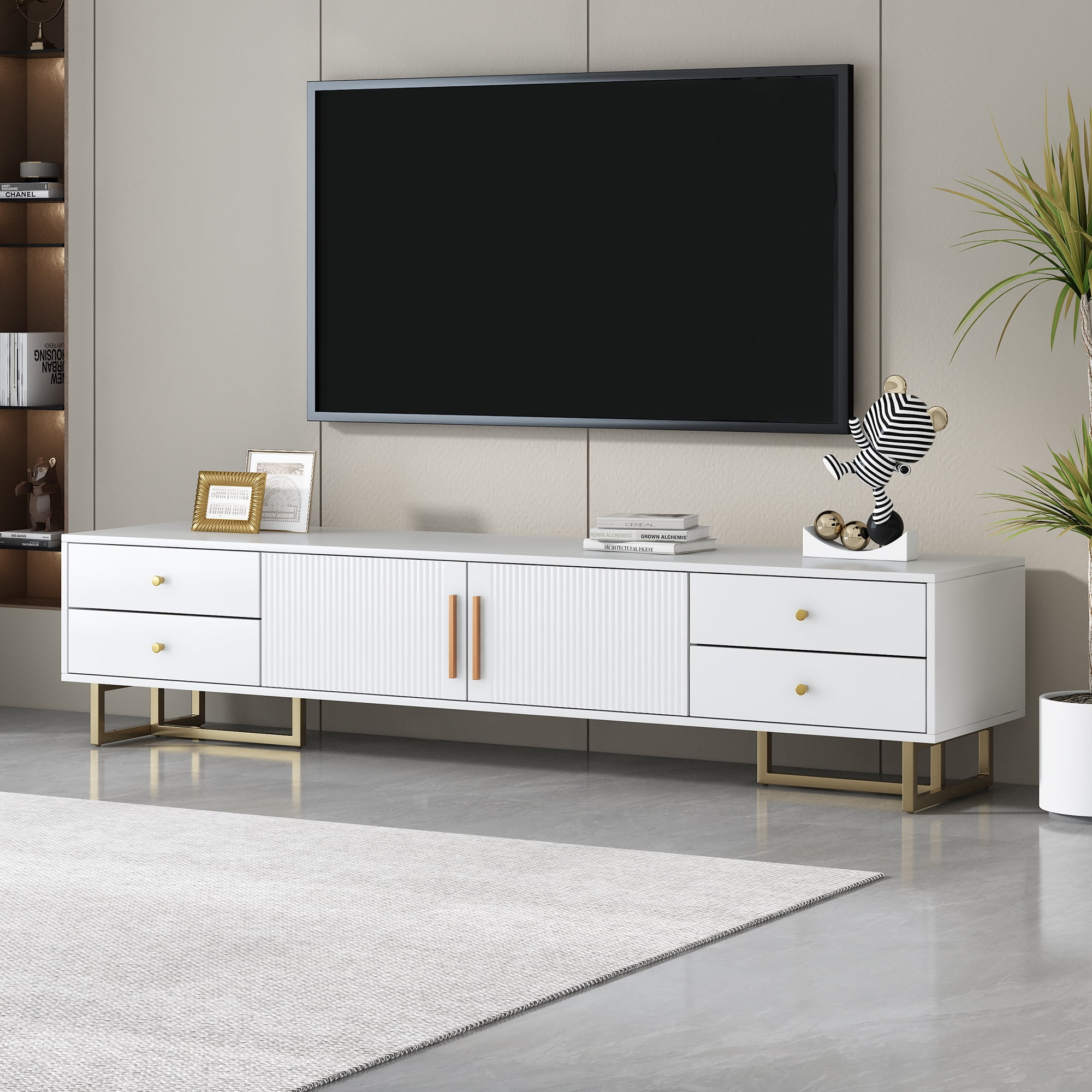Harper &amp; Bright Designs Modern TV Stand for 65+ Inch Television ...