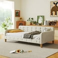 thumbnail image 1 of Harper & Bright Designs Modern Velvet Upholstered Tufted Twin Size Daybed with Button Tufted White, 1 of 10