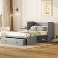thumbnail image 1 of Harper & Bright Designs Murphy Bed Cabinet Full, Wood Mobile Murphy Chest Bed with USB Ports and Storage Drawers, Gray, 1 of 12