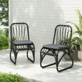 thumbnail image 1 of Harper & Bright Designs Outdoor PE Wicker Dining Chairs Set of 2, Patio Rattan Chairs with Washable Cushion for Backyard Poolside Garden, Black+ Gray, 1 of 16