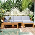 thumbnail image 1 of Harper & Bright Designs Outdoor Wooden Seating Group with Table, Patio Conversation Sectional Sofa Set with Waterproof Cushions for Backyard Poolside, Gray, Natural, 1 of 17