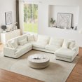 thumbnail image 1 of Harper & Bright Designs Oversized U-Shaped Sectional Sofa with Chaise Lounge, Soft Corduroy Upholstered Couch for Living Room Apartment Large Space, 129" Beige, 1 of 20