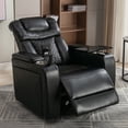 thumbnail image 1 of Harper & Bright Designs PU Power Recliner for Adults, Swivel Home Theater Recliner with Cup Holder, Surround Sound and Tray Table, 1 of 19