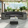 thumbnail image 1 of Harper & Bright Designs Patio Conversation Set, Outdoor Daybed Rattan Sectional Sofa Set Patio Seating Group with Cushions and Center Table for for Garden Balcony Poolside, Grey, 1 of 15