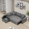 thumbnail image 1 of Harper & Bright Designs Pull Out Sofa Bed Sectional Sleeper Sofa, L Shape Corner Couch with Storage Ottoman, Hidden Arm and USB Charge for Living Room Apartment, Dark Gray, 1 of 9