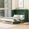 thumbnail image 1 of Harper & Bright Designs Queen Murphy Bed Wall Bed with Storage Drawers, Wood Murphy Bed Chest, Foldable Platform Bed Queen Size for Home Office Small Room, Pulley Structure Design, Green, 1 of 14