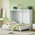 thumbnail image 1 of Harper & Bright Designs Queen Size Murphy Bed Cabinet, Wood Murphy Bed Platform Chest Bed Frame, Folding Wall Bed for Bedroom & Guest Room, White, 1 of 15