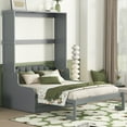 thumbnail image 1 of Harper & Bright Designs Queen Size Murphy Bed, Wooden Queen Murphy Bed Wall Bed with Cushion for Home Office or Small Room, Gray, 1 of 12
