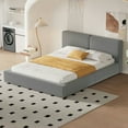 thumbnail image 1 of Harper & Bright Designs Queen Size Velvet Platform Bed, Upholstered Grounded Bed with Solid Frame Bed Frame for Boys Girls Adults, Gray, 1 of 9